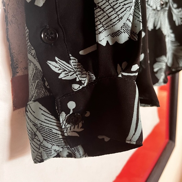 Black blue feathers fabric Philosophy shirt - Picture 4 of 6